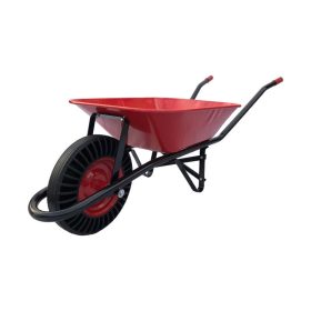   Talicska komplett 70l építőipari piros puttonnyal tömör kerékkel 100kg teherbírás