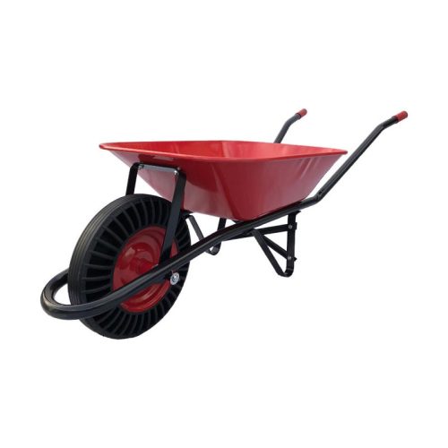 Talicska komplett 70l építőipari piros puttonnyal tömör kerékkel 100kg teherbírás