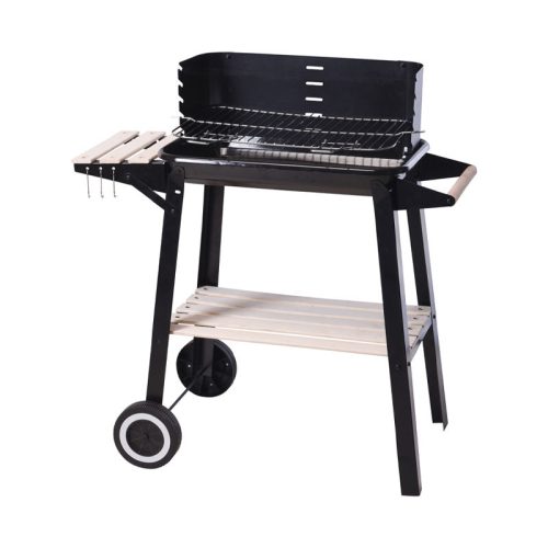 Grill faszenes nyitott sütő kerekekkel BBQ