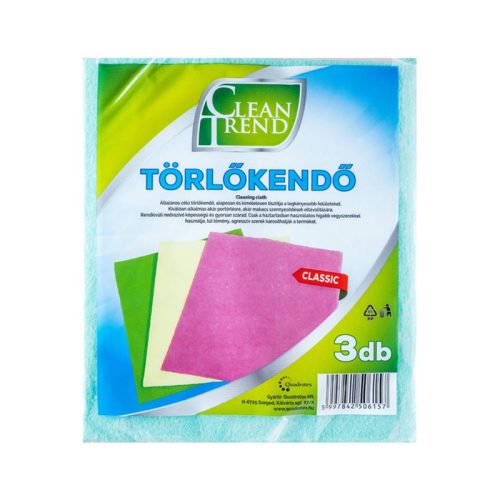Törlőkendő általános 330x380mm 3db Clean Trend