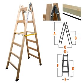 Létra fa 6 fokos festő profi Wtools