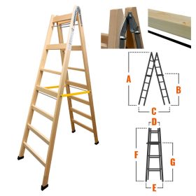 Létra fa 7 fokos festő profi Wtools