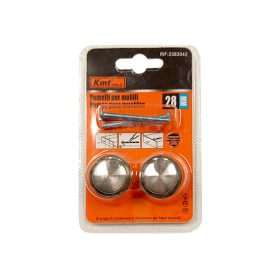 Fiókgomb ezüst 28mm 2db-os csavarokkal KMT (12db/karton)