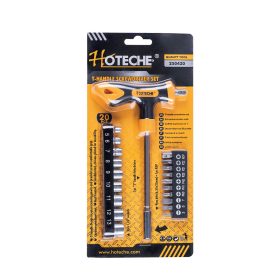   T-behajtó készlet 20 részes dugókulcsokkal+bit fejekkel Hoteche