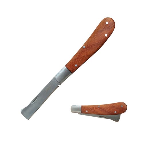 Zsebkés 7cm szemző-oltó rozsdamentes pengével rózsafa markolattal Hoteche