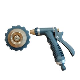   Locsolópisztoly fémházas állítható réz szórófejjel soft markolattal Hoteche