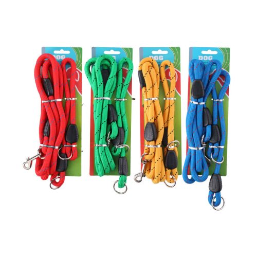 Kutyanyakörv L 45cm piros/zöld/sárga/kék pórázzal 150cm Pet Transport