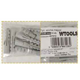 Tipli 12x60mm szürke magyar 10db/csomag