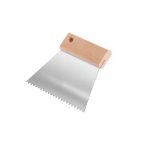 Fogazott spatula 3x3 15cm fa nyelű V fogazású