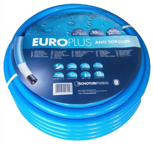 Locsolótömlő 1/2" 25m csavarodásmentes Europlus Blue