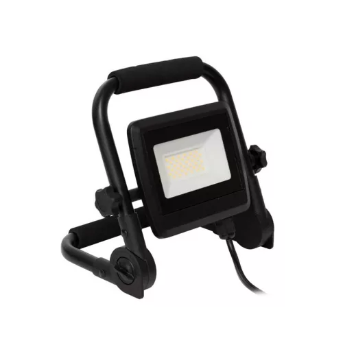 Fényvető / reflektor 20W 4000K 1600Lm hordozható fekete IP44 Led