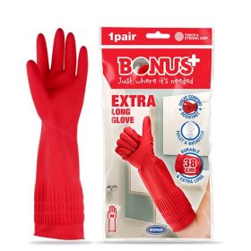 Kesztyű gumi háztartási extra hosszú S Bonus