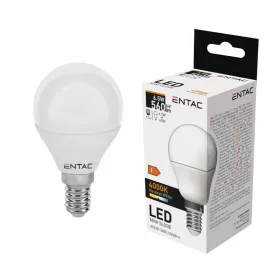   Izzó led E14 gömb mini 6,5W 4000K semleges 560Lm fehér Entac