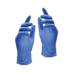 Kesztyű egyszer használatos latex nitril kék M 100db