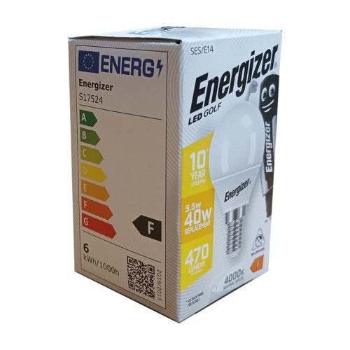 Izzó led E14 gömb 40W 4000K semleges 470Lm fehér Energizer