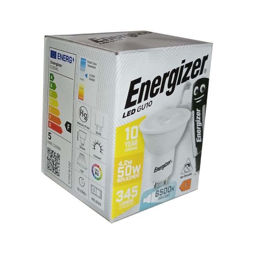 Izzó led GU10 50W 6500K hideg 345Lm fehér Energizer