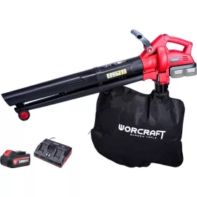   Worcraft CLBV-S40Li ShareSYS lombfúvó készlet, levelekhez, 230 km/h, 2x20V, 45 l, 2x CLB-20V-4.0 akkumulátor, 1x CLC-20V-4.5D töltő