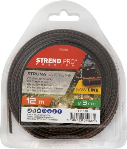 Strend Pro Premium SawLine recés fűnyíródamil, 3 mm, H-12 m