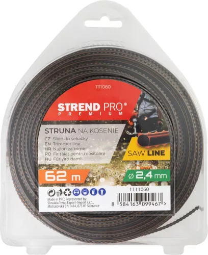 Strend Pro Premium SawLine recés fűnyíródamil, 2,4 mm, H-62 m