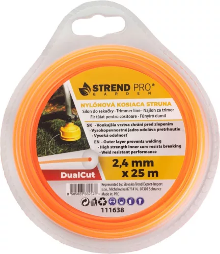 DualCut DBR Kerek fűnyíródamil, 2,4 mm, H-25 m