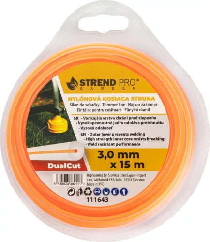 DualCut DBR Kerek fűnyíródamil, 3,0 mm, H-15 m
