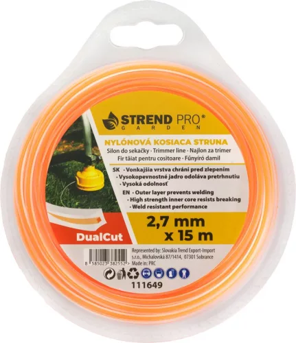 DualCut DBQ Szögletes fűnyíródamil, 2,7 mm, H-15 m