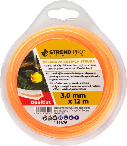 DualCut DBQ Szögletes fűnyíródamil, 3,0 mm, H-12 m