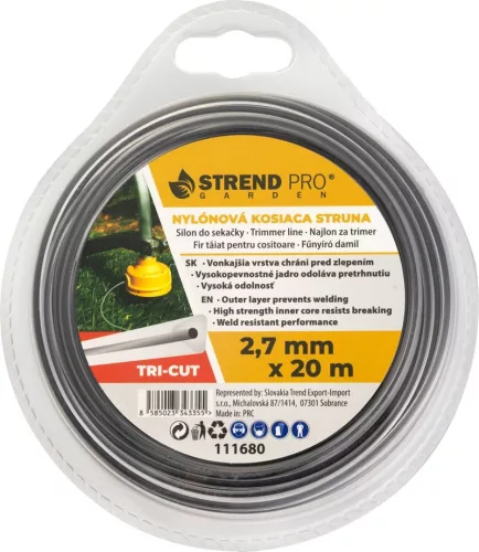 TriCut, Háromszögletű fűnyíródamil, 2,70 mm, H-20 m