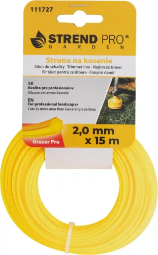 Grazer Pro Hepta Fűnyíródamil, 2,0 mm, H-15 m, HEX
