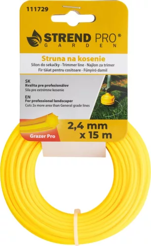 Grazer Pro Hepta Fűnyíródamil, 2,4 mm, H-15 m, HEX