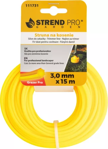Grazer Pro Hepta Fűnyíródamil, 3,0 mm, H-15 m, HEX