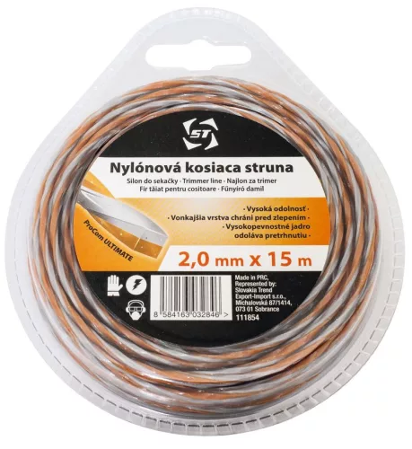 ProCom Ultimate Szögletes spirál fűnyíródamil, 2,0 mm, H-15 m