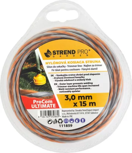 ProCom Ultimate Szögletes spirál fűnyíródamil, 3,0 mm, H-15 m