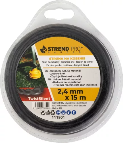 TwistSilent Professional Spirálos fűkaszadamil, 2,4 mm H-15 m