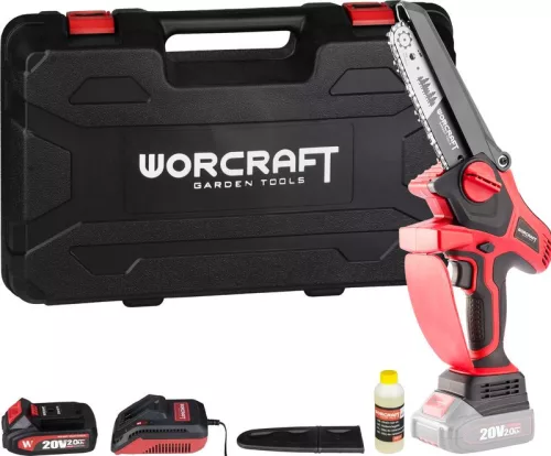 Kézi láncfűrész Worcraft CHS-S20LiBPM ShareSYS, 20V Li-Ion, szénkefe nélküli, 15 cm-es