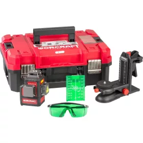   Lézer Worcraft XCUBE026 ShareSYS Toolbox, 3x3D Zöld sugár, akkumulátor nélkül