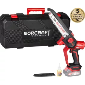   Worcraft CHS-S20LiBD ShareSYS mini láncfűrész, szénkefe nélküli, 20V Li-ion, 8" lánc