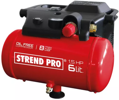 Strend Pro BOF1506 kompresszor, olajmentes, 1,1 kW, 6 liter
