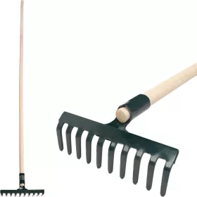 Strend Pro R105 10 fogú kerti gereblye fa nyéllel, 1600 mm