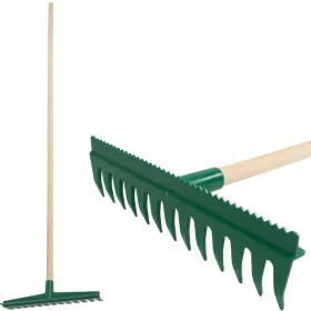   R140 13 fogú műanyag Szintező gereblye, simító éllel, 160 cm nyél
