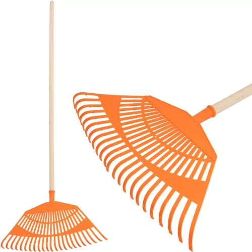 Strend Pro R144 23 fogú műanyag levélgereblye, 125 cm nyél