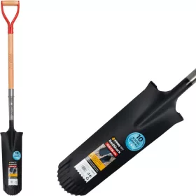   Strend Pro Premium RedShark Keskeny, fogazott ásó, fa D-nyéllel
