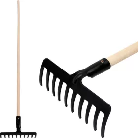   Strend Pro Premium R-606 10 fogú kerti gereblye, kovácsolt, fa nyél
