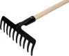 Strend Pro Premium R-606 10 fogú kerti gereblye, kovácsolt, fa nyél