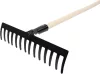 Strend Pro Premium R-606 14 fogú kerti gereblye, kovácsolt, fa nyél