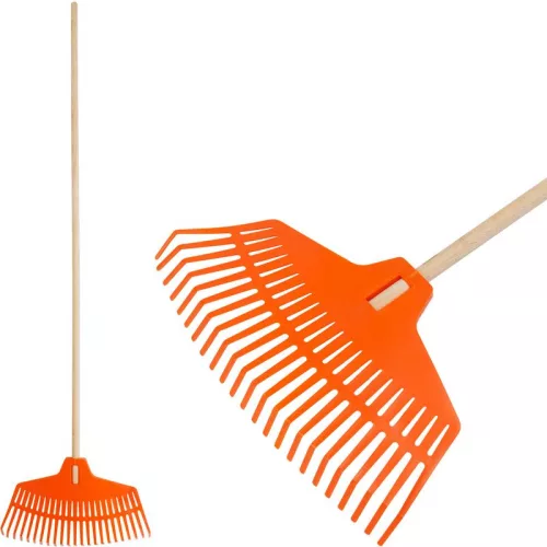 Strend Pro R132 23 fogú műanyag levélgereblye, 1500 mm fa nyél
