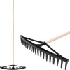 Longbow 18 fogú műanyag szénagereblye levélhez, fa nyél