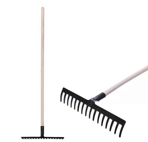 Strend Pro Premium R-606 16 fogú, kovácsolt gereblye fa nyéllel