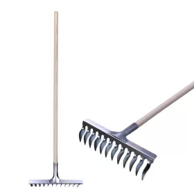   Strend Pro R108A.WH 12 fogú levegőztető gyepgereblye fa nyéllel