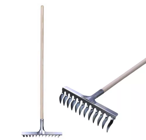 Strend Pro R108A.WH 12 fogú levegőztető gyepgereblye fa nyéllel